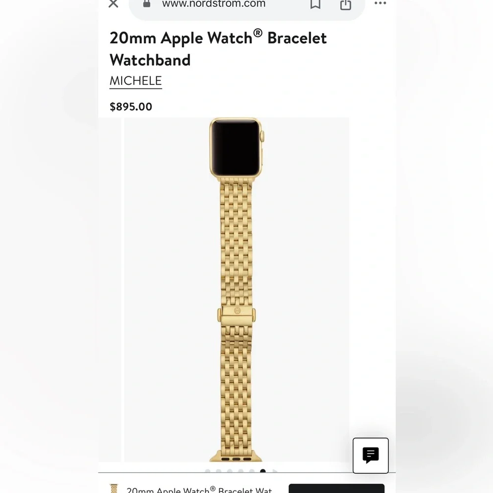 Michele 18k Gold Plated Stainless Steel Bracelet for Apple Watch